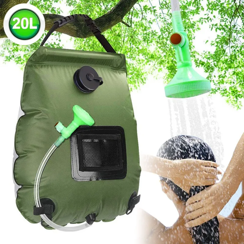 Portable Military Green 20L Solar Heated Shower Bag Outdoor Camping